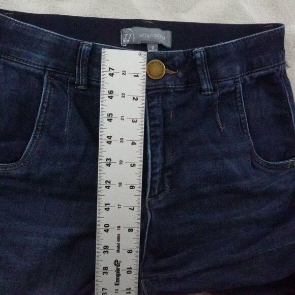 Wit & Wisdom Cropped Wide Leg Jeans Womens 8 Stretchy Blue Denim - Picture 6 of 10